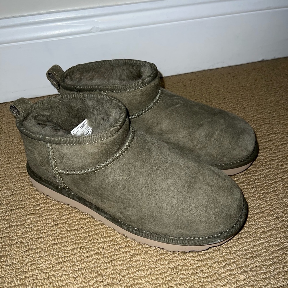 UGG ultra mini boots- green